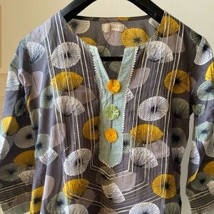 Printed kurta with gota Patti detail